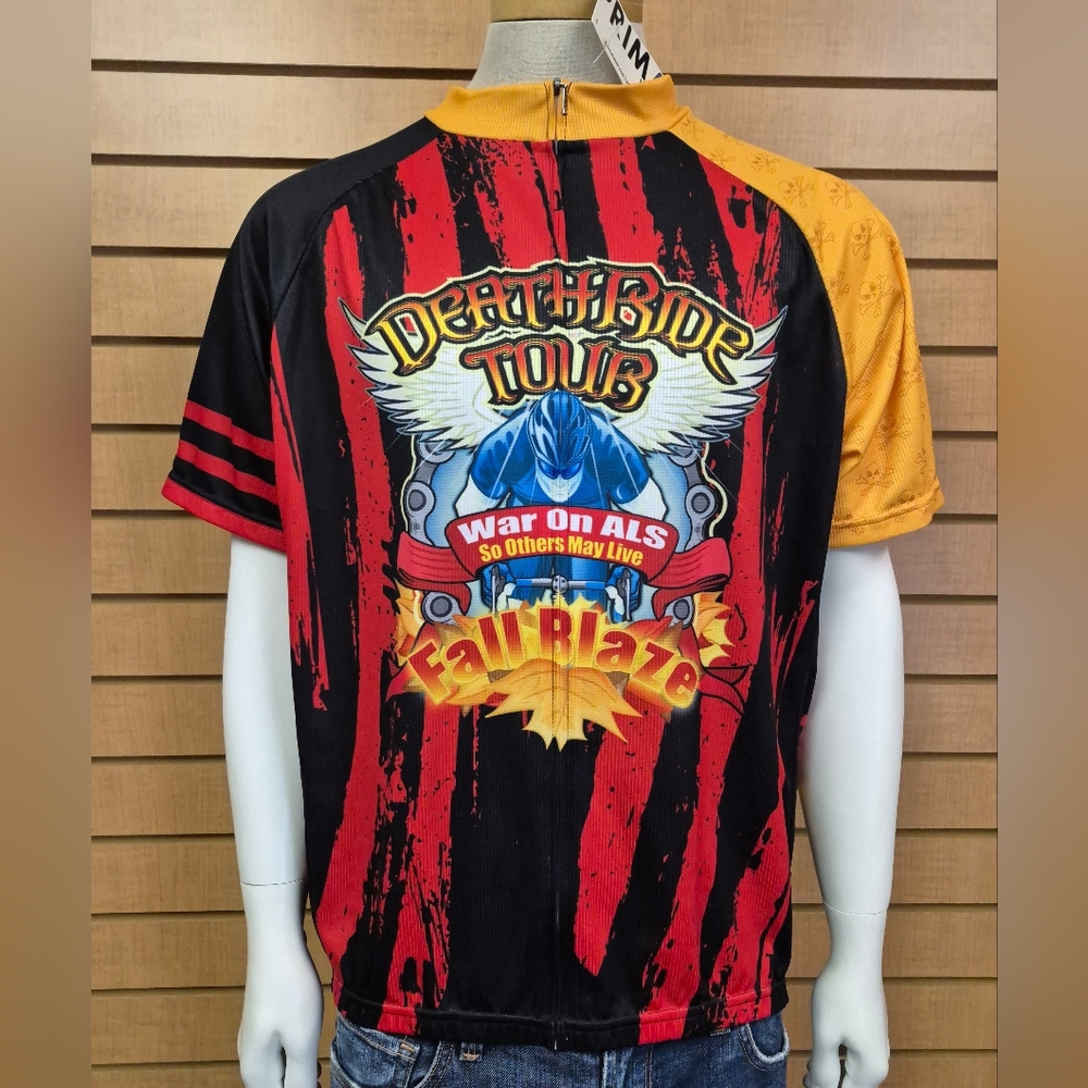 Primal Deathride Tour 2XL Cycling Jersey NWT Skull Full Zip War on ALS